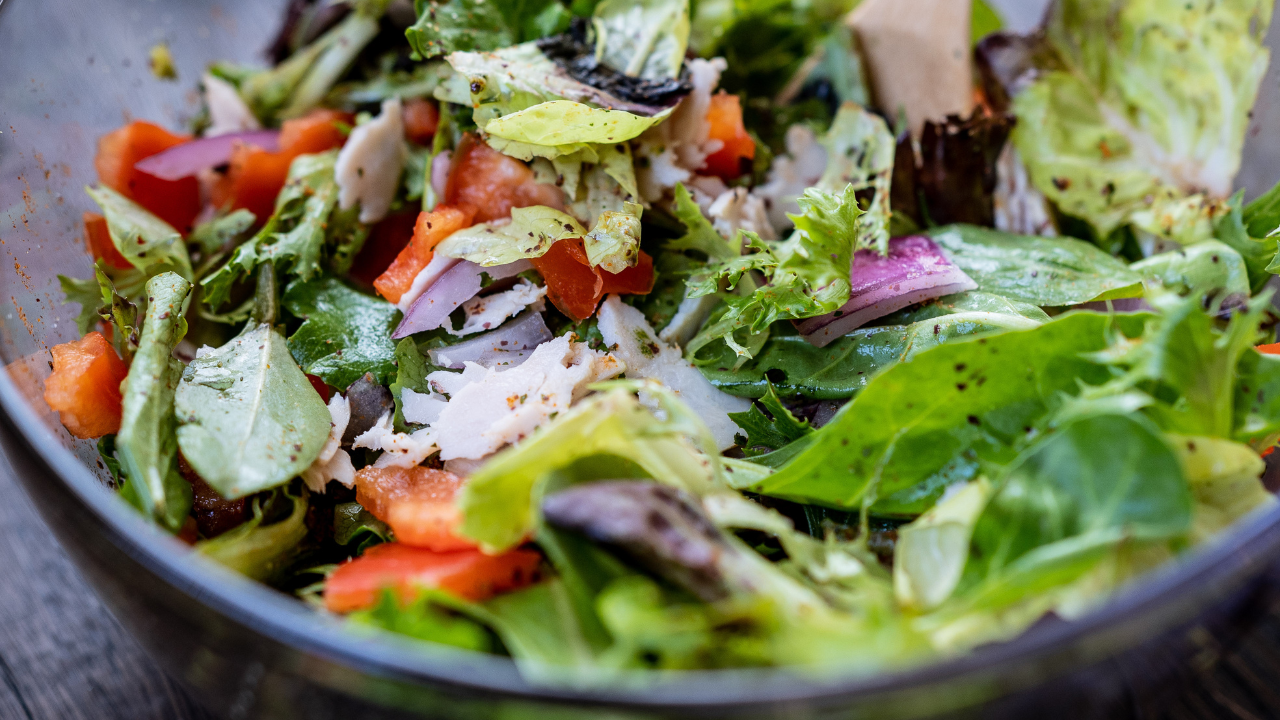 Salad with homemade dressing